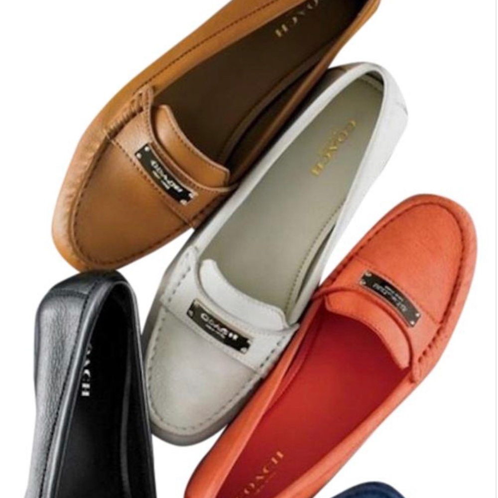Black Coach Fredrica Pebbled Leather Loafer